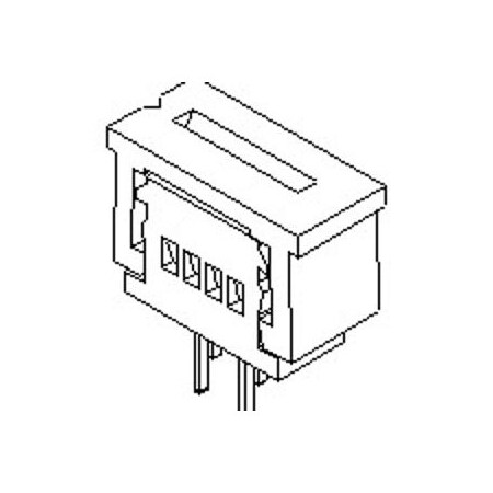 Molex Ffc/Fpc Connector, 23 Contact(S), 1 Row(S), Female, Straight, 0.049 Inch Pitch, Solder Terminal,  39532235